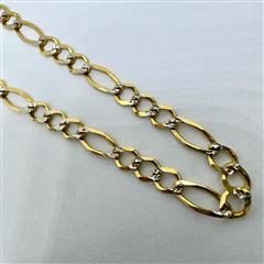 10K 417 Yellow Gold 7.99G Figaro Link 22